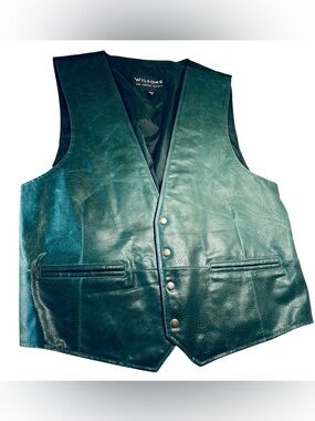 Rare Vintage Wilsons Leather emerald Green
Biker Vest - Genuine Leather
Gilet XL